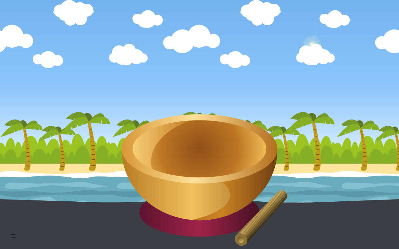 Resting Bell interactive singing bowl scene